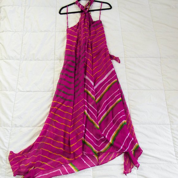 Polo Ralph Lauren Dresses & Skirts - POLO RALPH LAUREN  Pink Silk Summer Halter Dress Gorgeous Dyed Maxi Barbie SZ-10